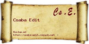 Csaba Edit névjegykártya